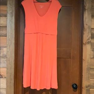 Salmon sleeveless maternity dress